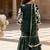 Green embroidered glace cotton kurti sharara set