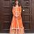 Orange embroidered georgette anarkali set