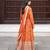 Orange embroidered georgette anarkali set