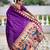 Magenta elegant art silk woven saree with rich zari border