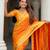 Orange elegant art silk woven saree with rich zari border