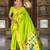 Green elegant art silk woven saree with rich zari border