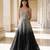 Silver black embroidered net gown