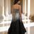 Silver black embroidered net gown