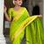 Green elegant art silk woven saree with rich zari border