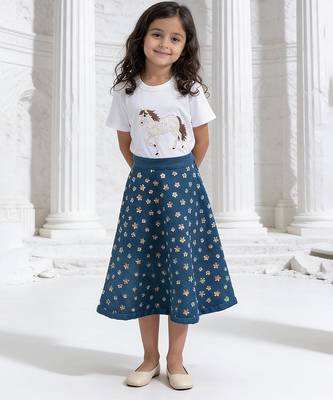 white embroidered cotton co-ord set for girls 1