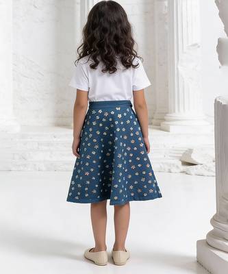 white embroidered cotton co-ord set for girls 2