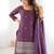 Bewitching Purple Zari Work Silk Designer Lehenga With Kurti