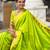 Green elegant art silk woven saree with rich zari border