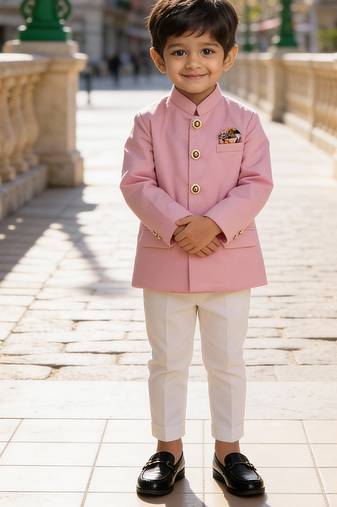 Pink bandhgala with pant