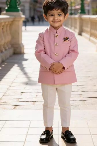Pink bandhgala with pant