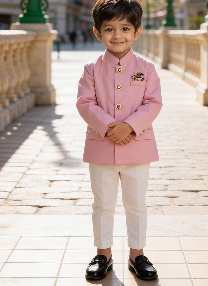 Pink bandhgala with pant