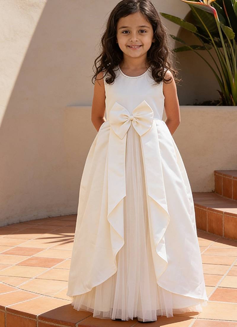 Off white luxe satin gown