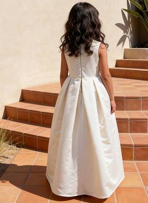 Off white luxe satin gown 2