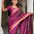 Wine elegant art silk woven saree with rich zari border