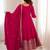 Pretty Pink Dori Embroidered Silk Engagement Wear Anarkali Pant Suit