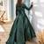 Luxe emerald green embroidered satin gown