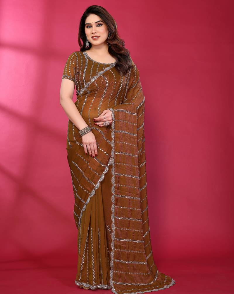 Embellished Beads and Stones Saree