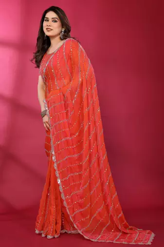 Embellished Beads and Stones Saree