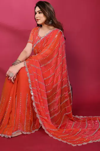 Embellished Beads and Stones Saree