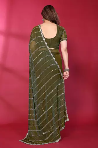 Embellished Beads and Stones Saree