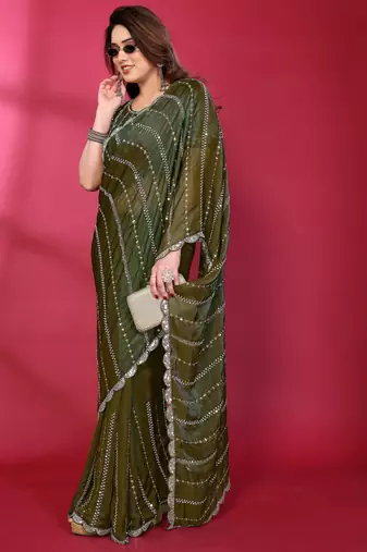 Embellished Beads and Stones Saree