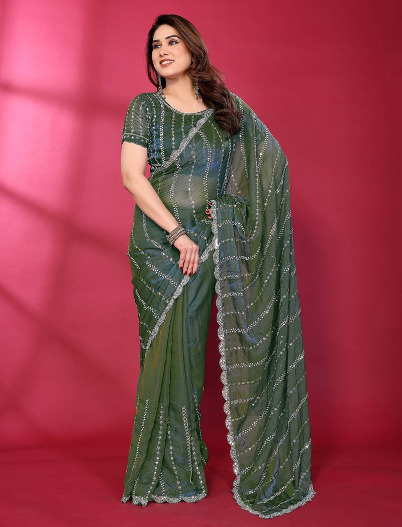 Embellished Beads and Stones Saree