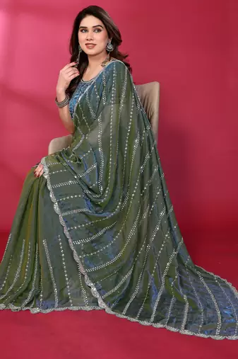 Embellished Beads and Stones Saree