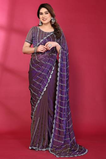 Embellished Beads and Stones Saree
