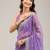 Purple  Art Silk Embroidery With Siroski Work Saree with Unstitched Blouse Piece