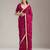 Pink Fandy Satin Embroidery Work Saree with Unstitched Blouse Piece