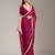 Pink Fandy Satin Embroidery Work Saree with Unstitched Blouse Piece
