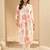 Floral printed cotton v-neck straight kurta