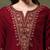 Floral embroidered flared sleeves thread work kurta