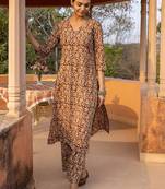 Floral printed cotton kurta with trousers