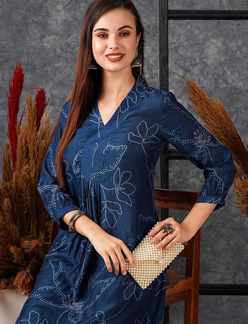 Floral printed regular kurta with trousers