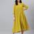 Mustard chiffon self design front slit kurta