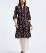 Floral printed cold-shoulder sleeves kurta