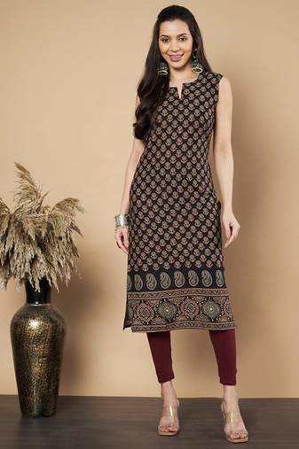 Floral printed notch neck kurta