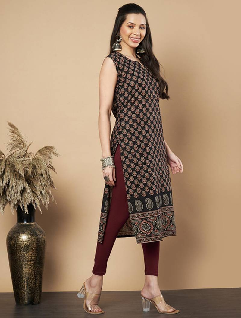 Floral printed notch neck kurta