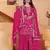 Pink color faux georgette embroidery work wedding wear plazo set