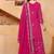 Pink color faux georgette embroidery work wedding wear plazo set