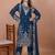 Blue faux georgette embroidery work salwar suit