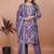 Lavender chinnon embroidery work party wear salwar suit