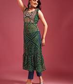 Bandhani printed regular georgette a-line kurta