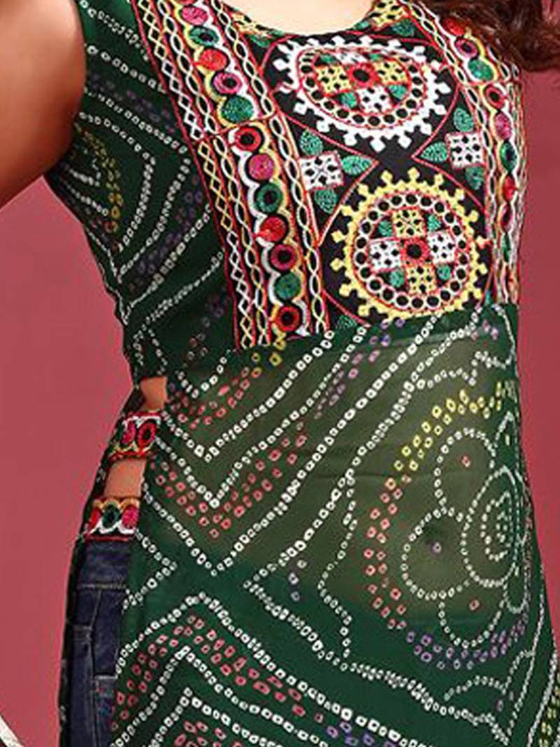 Bandhani printed regular georgette a-line kurta