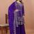 Purple color faux georgette embroidery work wedding wear plazo set