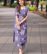 Floral printed regular kurta with trousers
