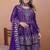Purple color faux georgette embroidery work wedding wear plazo set