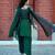 Green color tapeta silk embroidery work party wear plazo set